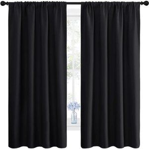 Halloween Black Blackout Curtain Blinds-Solid Thermal Insulated Window Treatment